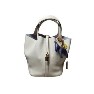 Bucket Bag Genuine Leather with Horse charm